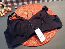 MOMCOZY Maternity Hands Free Front Lace Up Nursing Bra  Black  XXL NWT