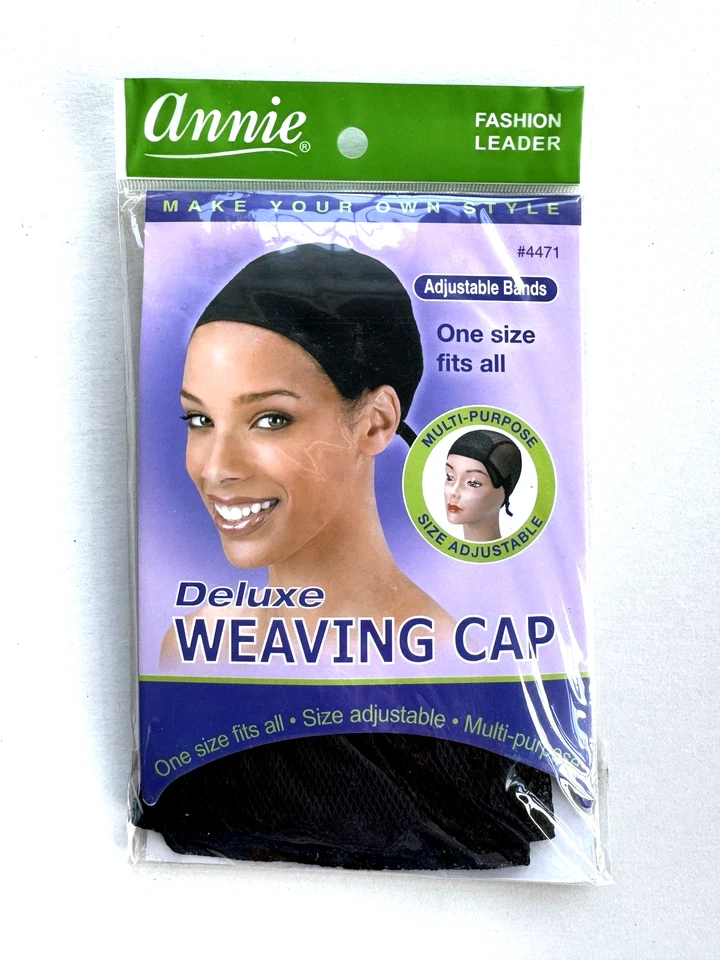 Annie Deluxe дышащая ткацкая шапка регулируемая лента один размер многоцелевая черная - Изображение 2 из 4
