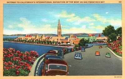 San Francisco CA - Gateway to California International Exposition Linen Postcard
