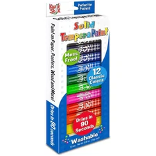 THE PENCIL GRIP TPG602 Kwik Stix Solid Tempera Paint Sticks, 12/ST, Ast PK