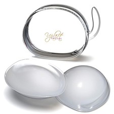 Silicone Bra Inserts - Clear Gel Push Up Breast Pads - 2-Pack Bust Enhancer