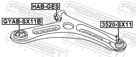 Front FEBEST 3520-SX11 Ball Joint for GEELY