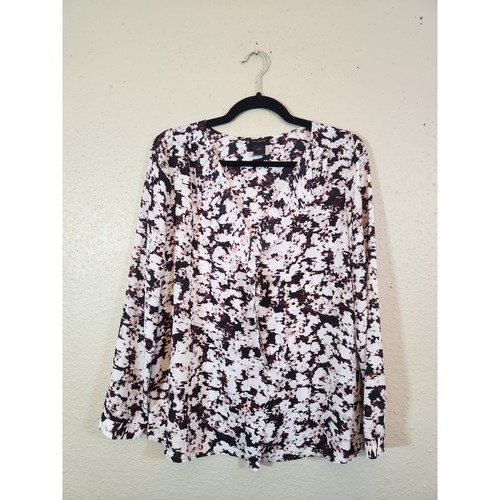 Ann Taylor Damen mehrfarbig hübsch Blumendruck V-Ausschnitt Tunika Top Größe Medium