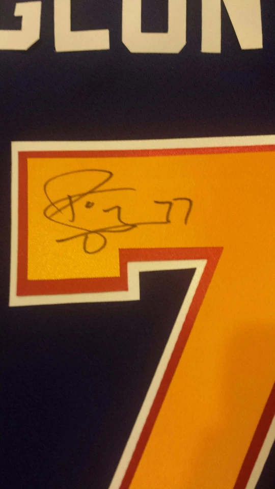 CAMISETA FIRMADA POR PIERRE TURGEON #77 VINTAGE CCM ST. LOUIS BLUES CON LICENCIA CERTIFICADO DE AUTENTICIDAD PSA Foto 2 de 4