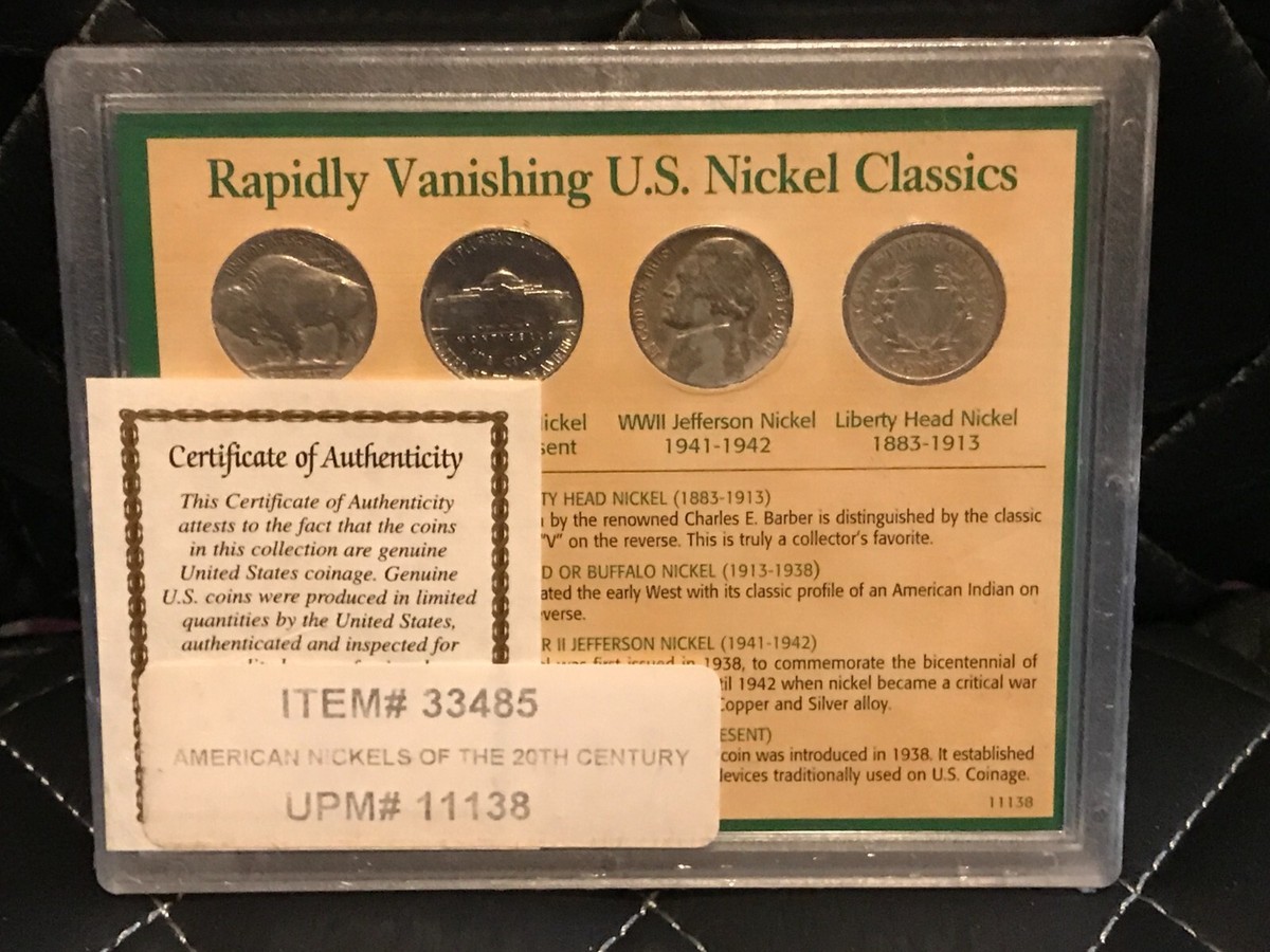 American Nickels of the 20th Century (4-Coin Set) Collection