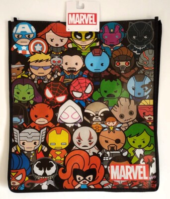 NWT Marvel Comic AVENGERS Reusable Tote Bags, Black Widow, Iron Man, Hulk, Thor