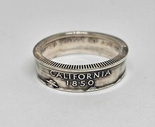 CALIFORNIA SILVER PROOF US STATE QUARTER COIN RING SIZE 4 -11