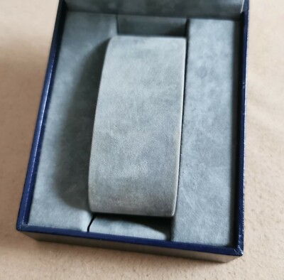 Boîtier Pour Montre Breitling Vintage - Cuir Bleu Et Velours Gris - Années 80 - Occasion