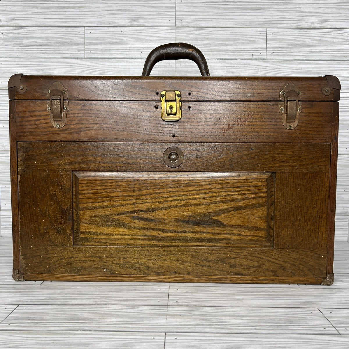 Vintage Union 7-Drawer Wood Machinist Tool Box Chest Antique