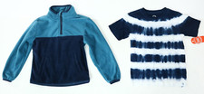 Boys 2 Piece Short Sleeve Tie Dye Tee Long Sleeve Pullover Fleece Top Set Sz XS