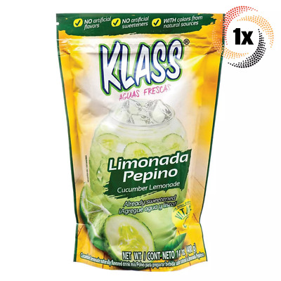 1x Pack Klass Cucumber Lemonade Drink Mix | 14.1oz | No Artificial Flavors