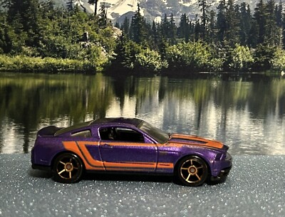 HOT WHEELS   Mustang GT 2010  Purple w/Orange stripes  *Very Good*