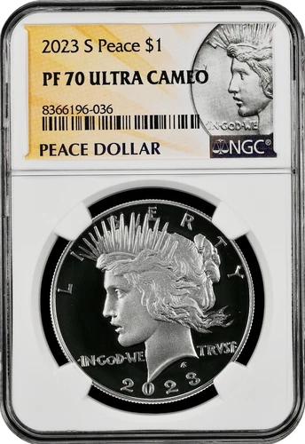 2023-S  PEACE  US Mint Silver Dollar,   PF70 by NGC,   an EXCEPTIONAL coin!!!!