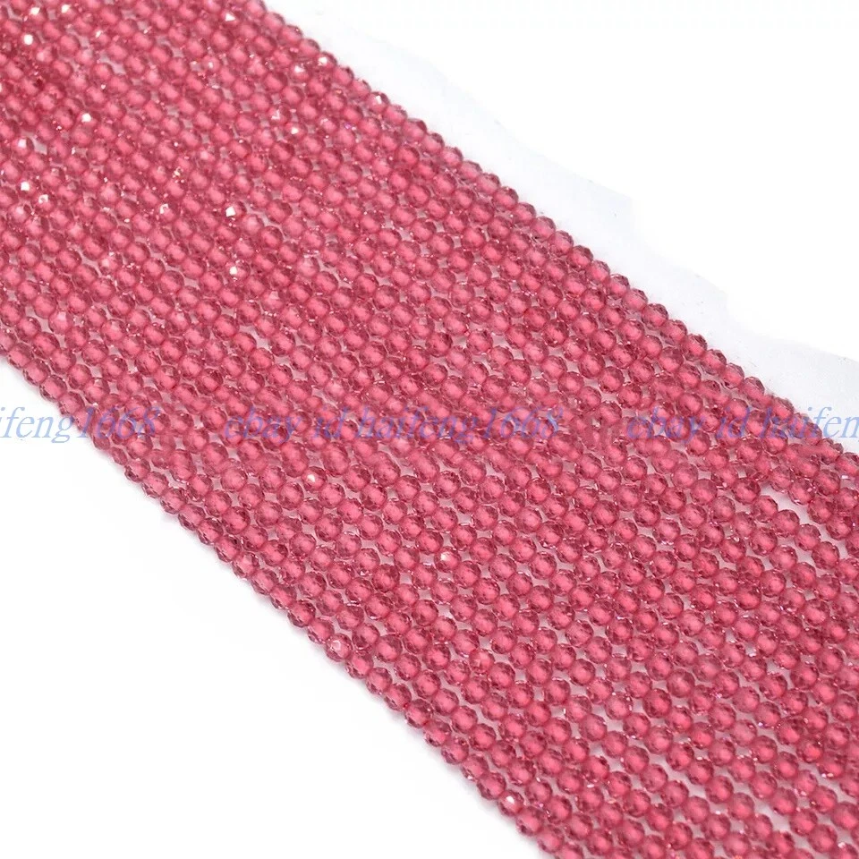 10-Stränge 3mm Natürliche Rose Zirkon Runde Edelstein Lose Perlen 15 Zoll - Bild 2 von 4