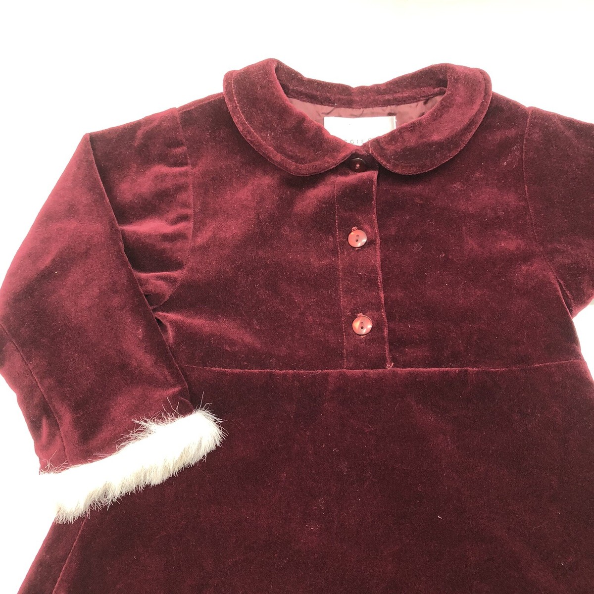 toddler burgundy velvet dress Stunning Red Bow Velvet Dress,12M to 6T.  Bunch Of Happiness