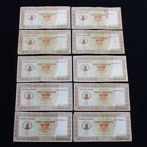 Zimbabwe 10 x 20.000 Dollars 2004 - P - 23d - 10 PCS - USED