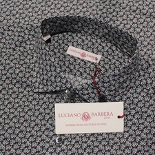 Luciano Barbera NWT Casual Button Down Shirt Size M in Brown/Multi Floral Cotton