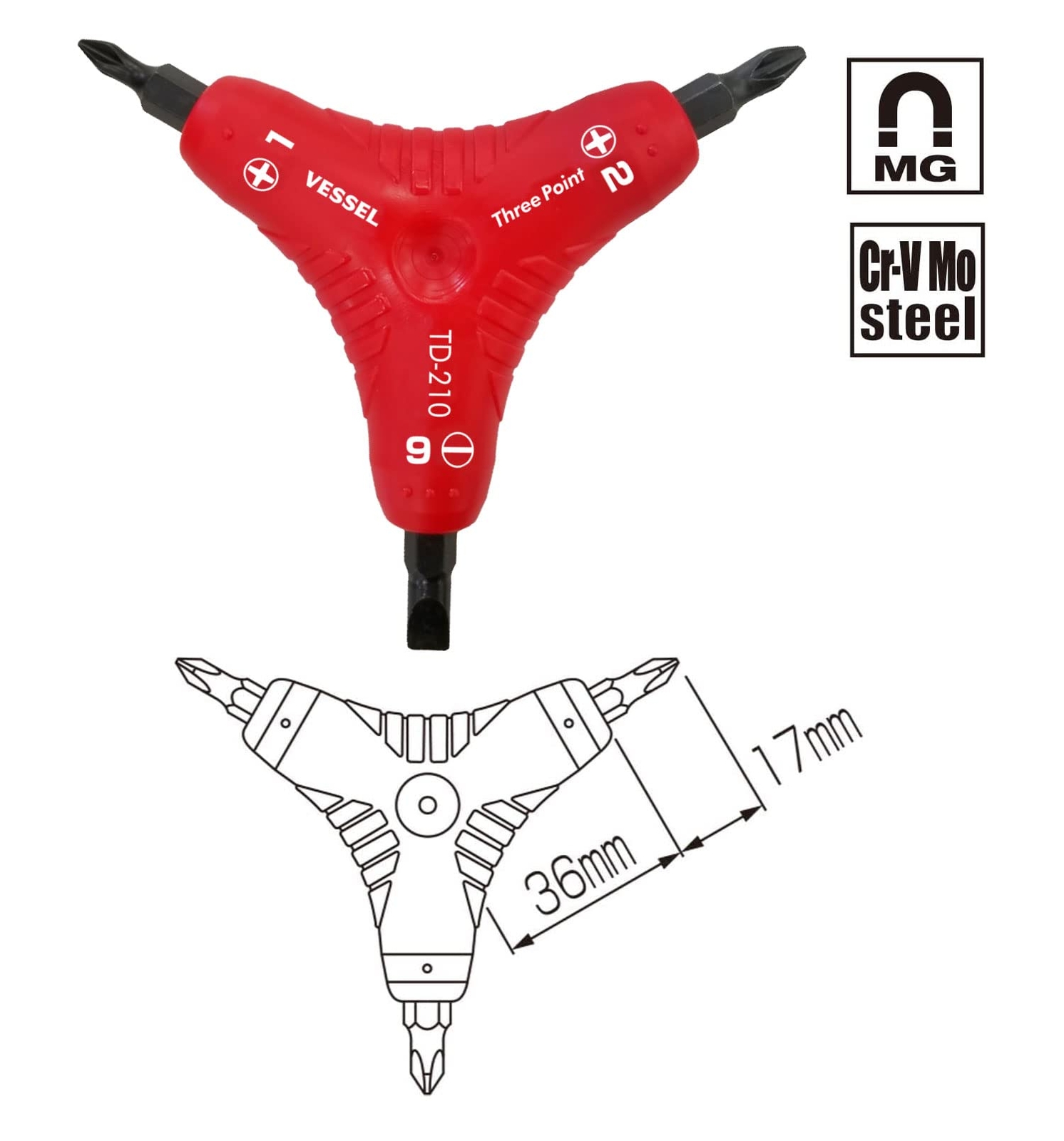 VESSEL Three Point Driver TD-210