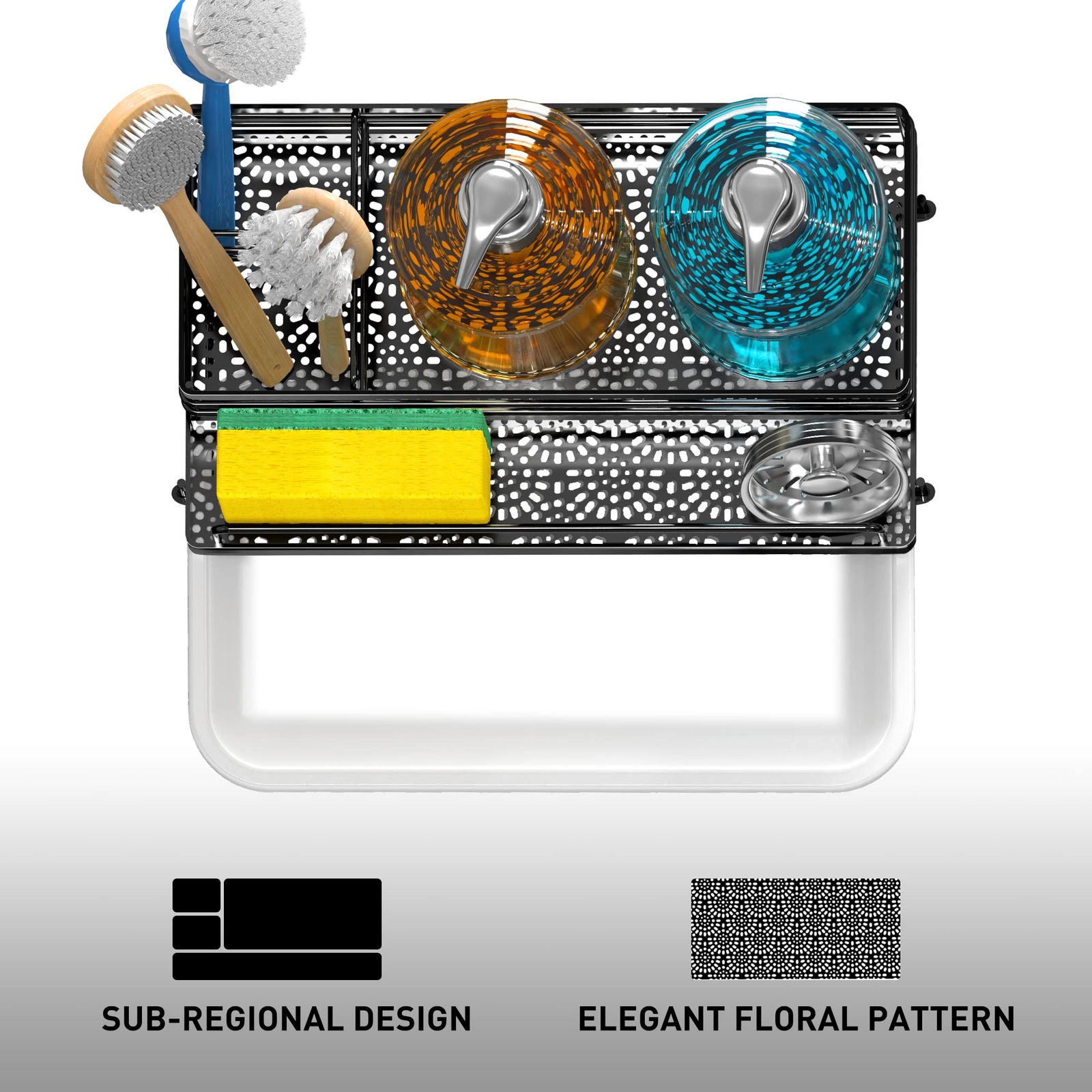 Sponge Holder For Kitchen Sink Organizer Kitchen Sink Accessories With Drip Tray