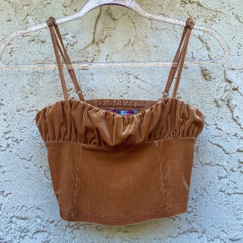 Urban Outfitters Brown Cropped Corset Tank Top NWT Size Medium Going Out Top