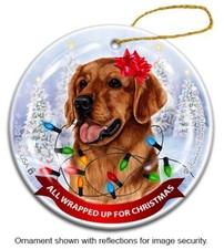 Golden Retriever dog Santa Ornament