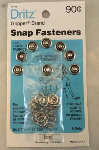 Dritz 16-9 Gripper Snaps 7/16" 7/Pkg-White