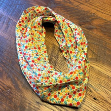 Cheerful Retro Floral Print Cotton Infinity Scarf - pristine condition