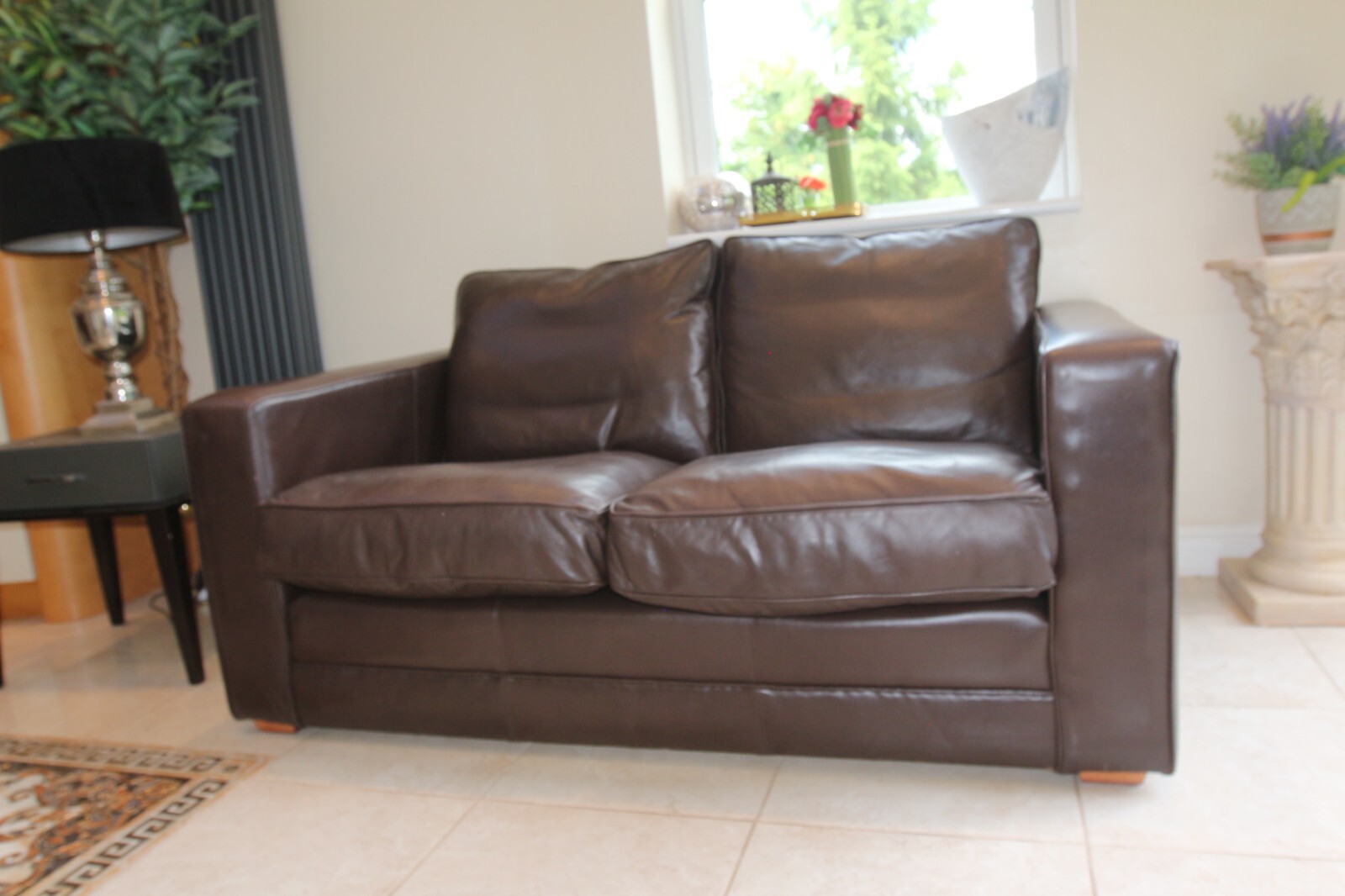 Quality collins and hayes brown leather sofa new costs £3200 eBay