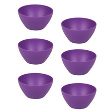 6x High-Quality Small Deep Round Reusable Solid Color Plastic Bowls