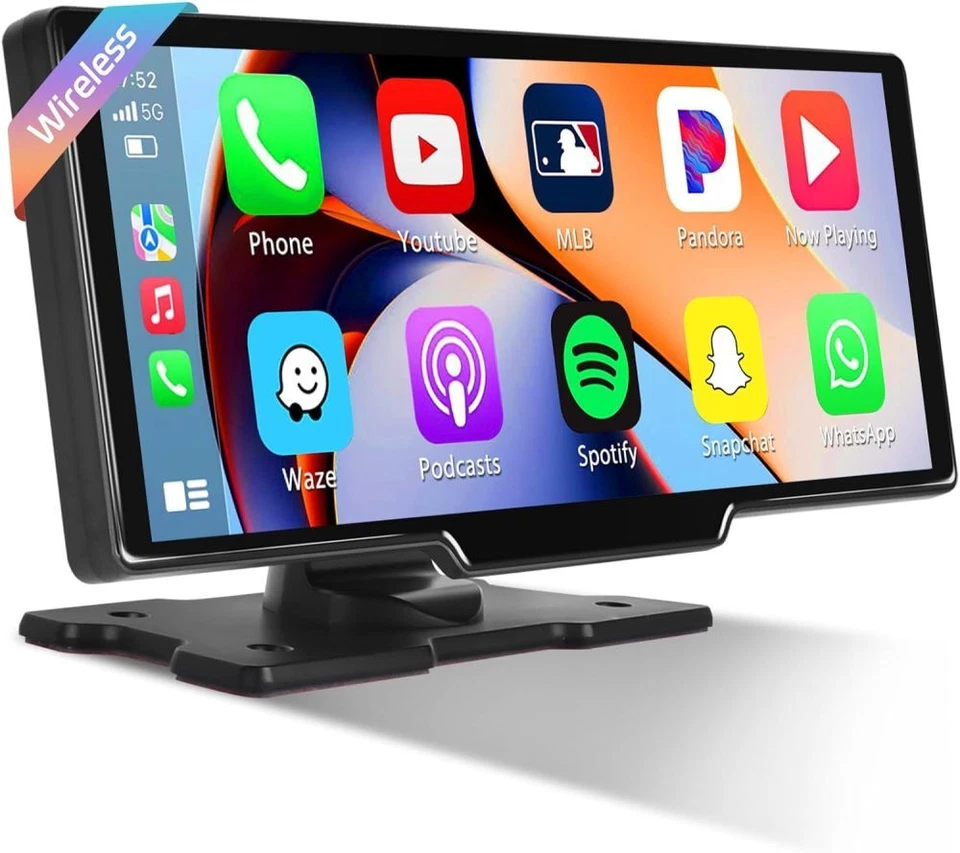 10.26" 2K Touchscreen Wireless Apple CarPlay Android Auto Tragbares Autoradio FM - Bild 2 von 4