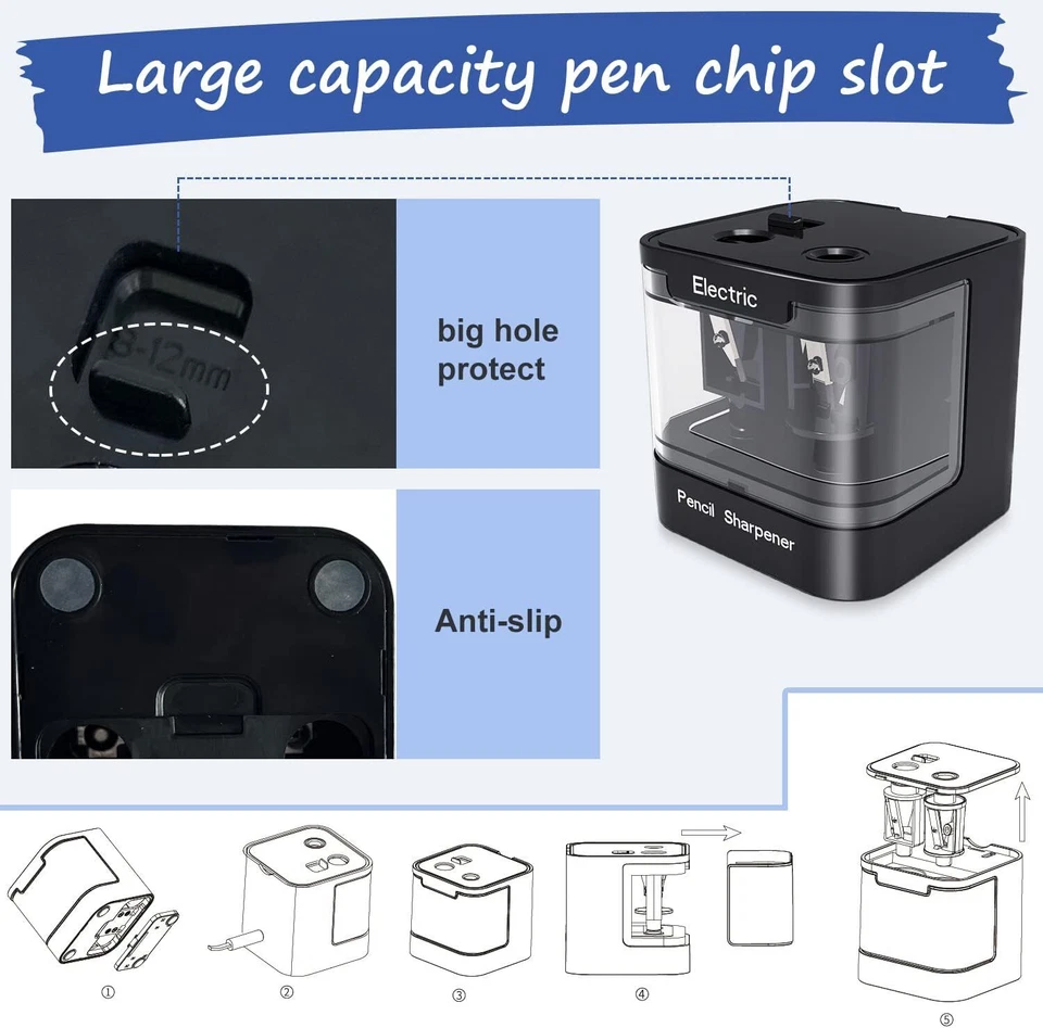Elektrischer Spitzer Anspitzer Elektrisch Automatischer Bleistift Spitzmaschine - Bild 4 von 4