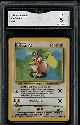 1999 Pokémon Base Set Shadowless Farfetch'd 27/102 CGC 8.5 NM