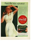 1941 Coca Cola Pretty Woman in White Dress art Vintage Print Ad