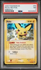 LOW POP 2005 POKEMON EX EMERALD #59 PICHU REVERSE HOLO STAMPED PSA 7 VINTAGE