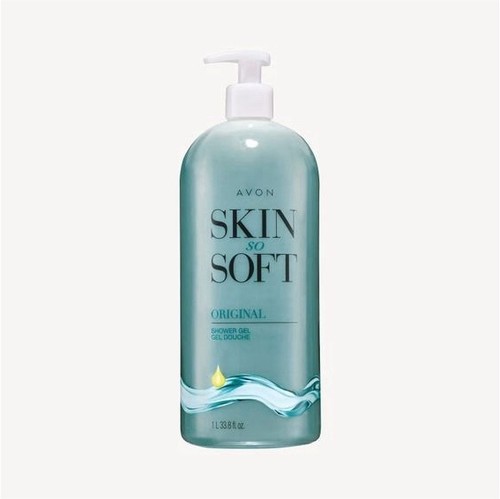 Avon Skin So Soft Original Scent Shower Gel, Blue, Unisex, 33.8 fl oz