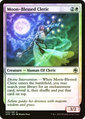 MTG FOIL Moon-Blessed Cleric  - Adventures in the Forgotten Realms #026