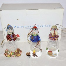 Set Of Three Princess House Snow People Ornam...