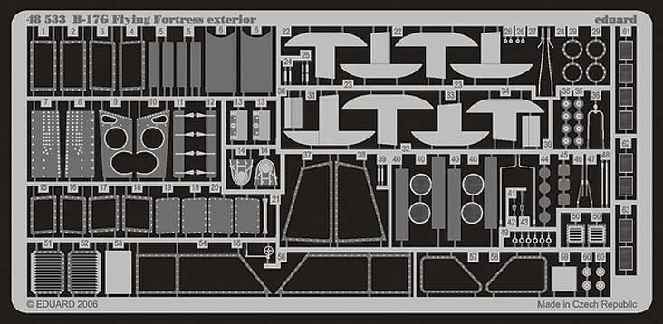 Eduard Accessories 48533 - 1:48 B-17G Flying Fortress Exterior for Revell/Monogr