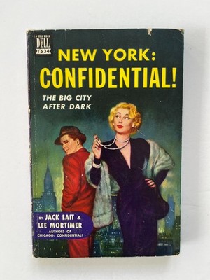 NEW YORK CONFIDENTIAL Jack Lait & Mortimer 1948 vintage paperback map Manhattan