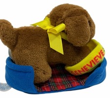 Vintage 1994 Madeline Dog Genevieve Plush w/ Bed Bowl Eden Stuffed Animal