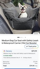 Dog Car Seat Bed Carrier for Medium Dog up to 40 Lbs Gray