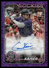 2024 Topps Chrome Conner Kaiser RC Auto #RA-CK [Purple Speckle] /299 Rockies