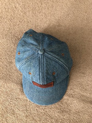 Vintage 80s Levi's Leather Patch Denim Cap One Size Medium Wash