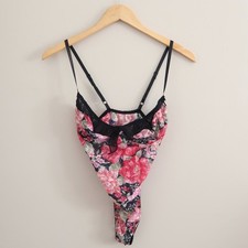 Vintage 90s E. Bole Floral Lace Lingerie Teddy/Bodysuit sz Medium