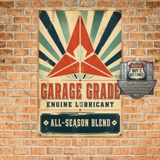 Retro Motor Oil Brand Sign Vintage Mechanic Garage Metal Tin Wall Plaque 8x12