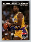MAGIC JOHNSON 1992 Skybox USA Basketball Autographed NBA card TTM/IP signature