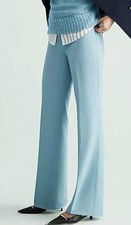 NWT Ann Taylor The Jayne Trouser Pant In Twill Mid-Rise In Prestine Aqua Size 4