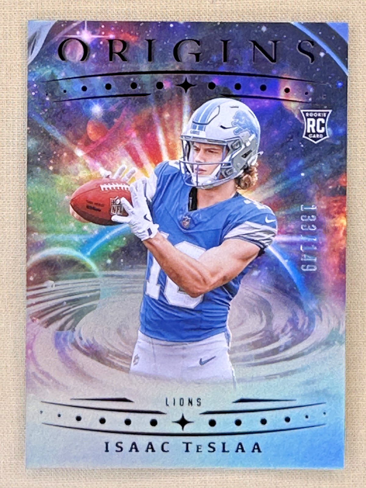 2025 Panini Origins Isaac Teslaa RC Holo Silver /149 Detroit Lions WR #118