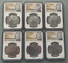 2021 SILVER MORGAN AND PEACE DOLLAR SIX COIN SET ALL NGC GRADED MS 70