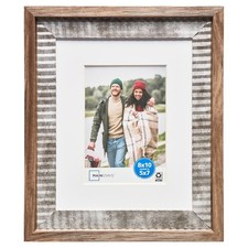   5x7 Picture Frame   Rustic Farmhouse Matted Tabletop Photo Frame